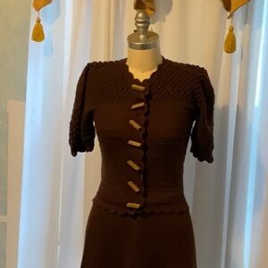 Vintage two piece hand knit skirt and short sleeve sweaters- possibly 1940’s